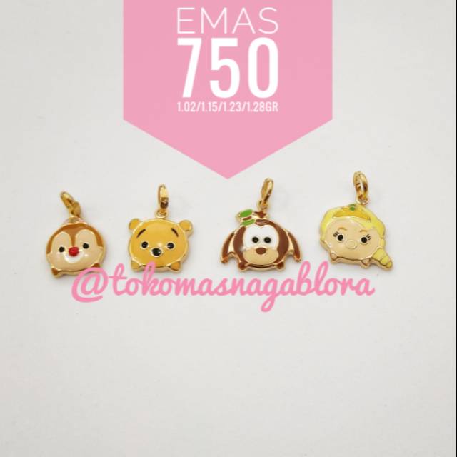 Liontin emas anak karakter