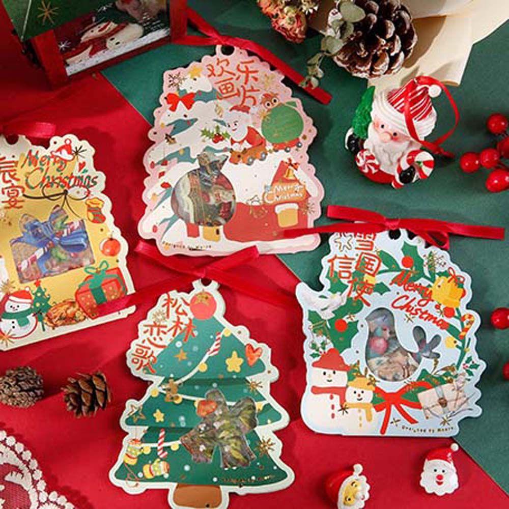 Agustina Christmas Stationery Sticker Notebook Diary Planner Scrapbooking Akun Tangan Santa Claus Pohon Natal Perlengkapan Sekolah