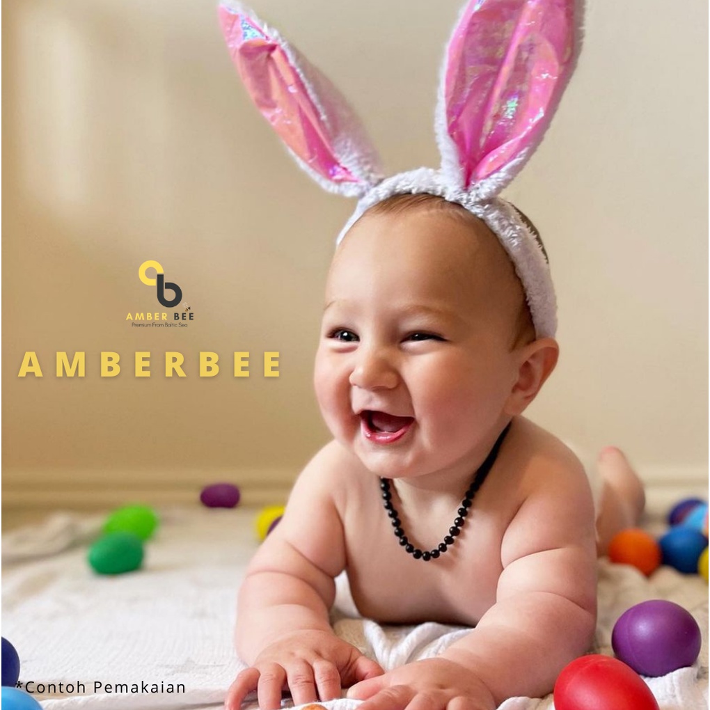 Set Kalung Gelang Amber Bayi &amp; Anak TK/SD Premium Glossy Cherry by Amber Bee NBGC1063