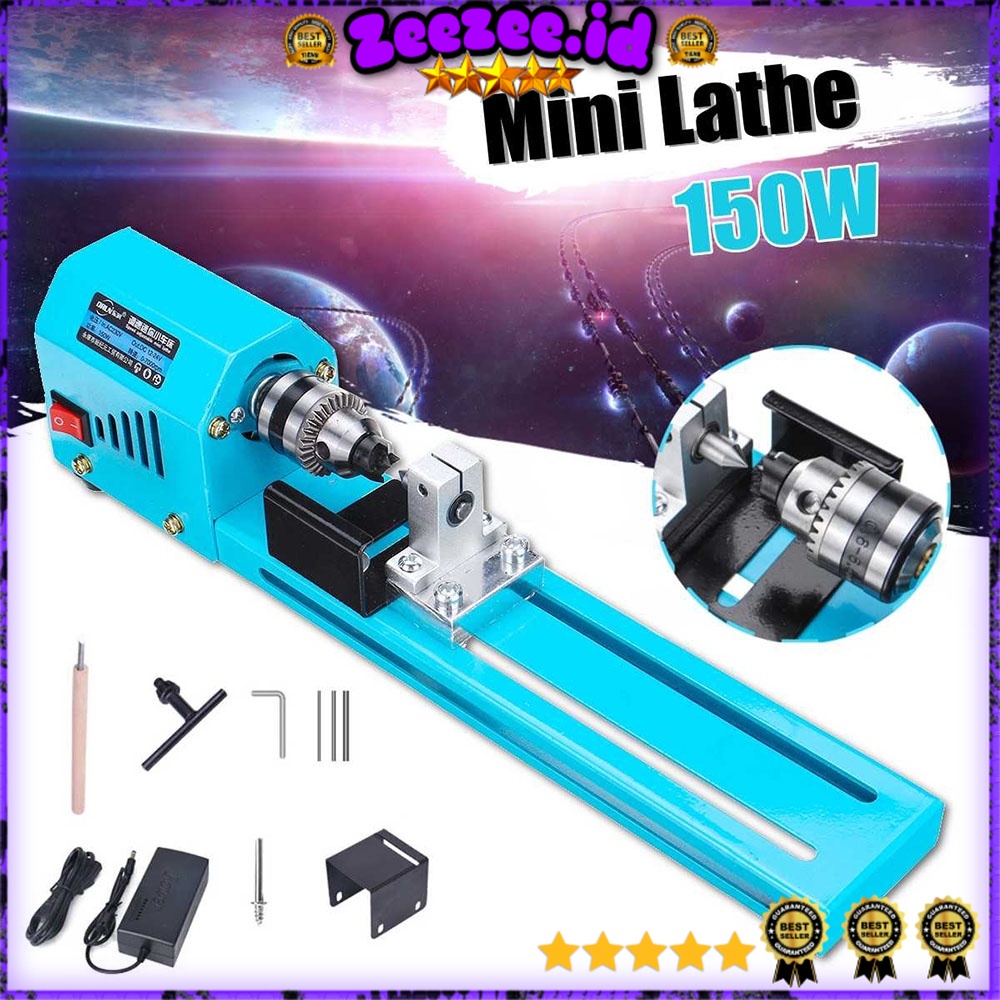 Mesin Bubut Kayu Mini Lathe Beads Grinding Polisher DIY Woodworking 150W