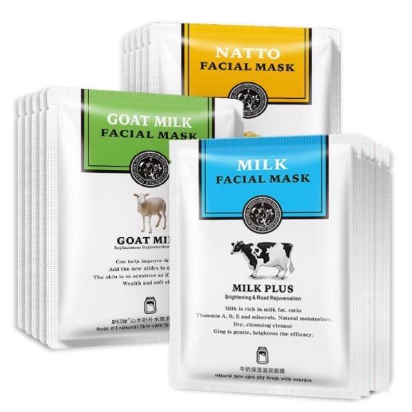 Rorec Mask/Rorec HCHana Natto Goat Milk/Rorec Goat Milk Sheet Mask/Rorec Masker Wajah/Masker Rorec