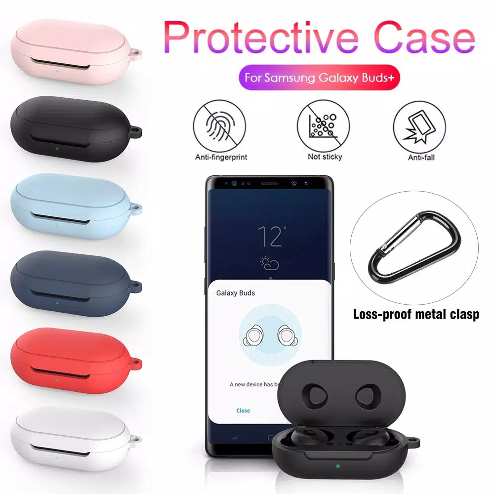 TBI 2pcs Cover Case FULL Silicone Samsung Galaxy Buds 2020 Case Lanyard Carabiner