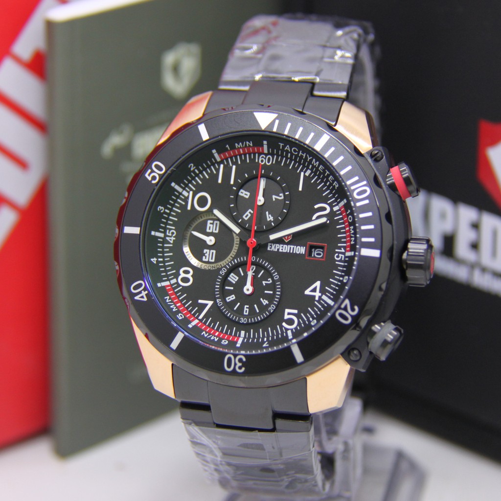EXPEDITION 6795 PRIA BLACK ROSEGOLD ORIGINAL EXP6795 EXP 6795 JAM TANGAN COWOK ARLOJI COWOK