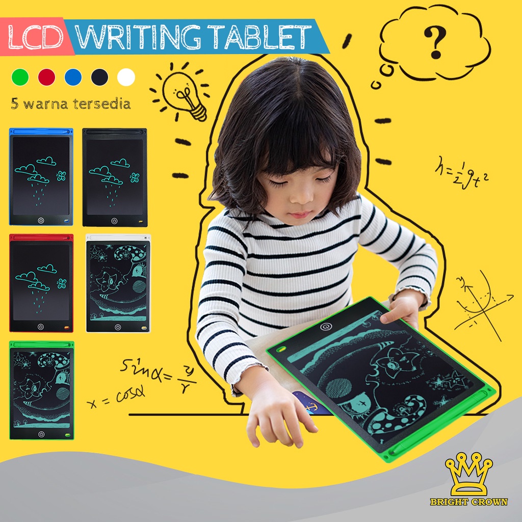

Bright Crown LED Writing Tablet / Drawing Pad / Papan Tulis Gambar Mainan Edukasi 8.5Inci/5 MOTIF