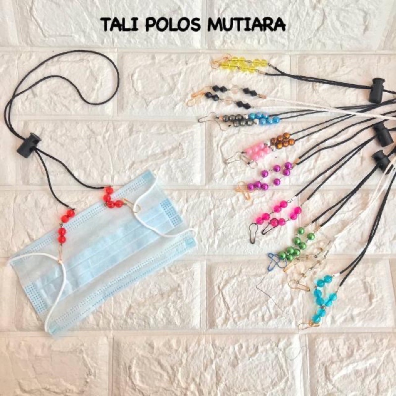 ECER 1PCS TALI MASKER POLOS MUTIARA / KALUNG MASKER POLOS KONEKTOR MUTIARA