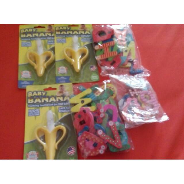 Abjad dan angka kayu magnet order mom revi