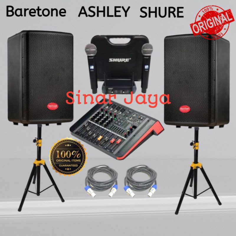 Paket Sound System 10 inch Pasif Baretone + Power Ashley