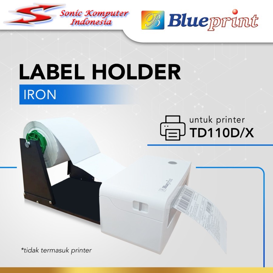 External Label Roll Holder BLUEPRINT 2in1 Gulungan Luar Label Besi