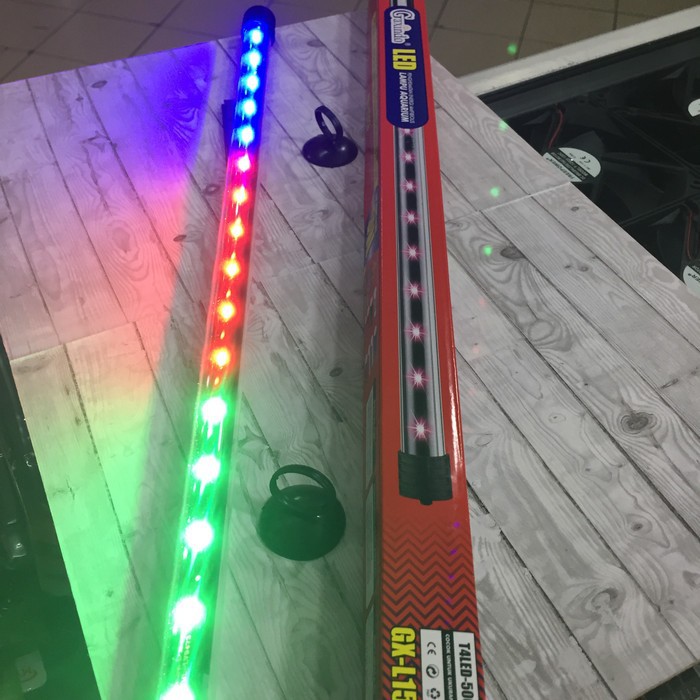 Lampu aquarium LED 3 watt RGB Gaxindo warna-warni