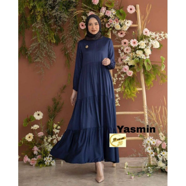 DRESS POLOS MAXI RAYON TWILL ORI PREMIUM RUFFLE P