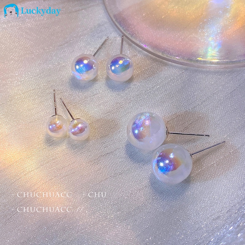 YEEZII Set Anting Stud Hypoallergenic Hias Mutiara Besar Kecil Warna Emas Untuk Wanita