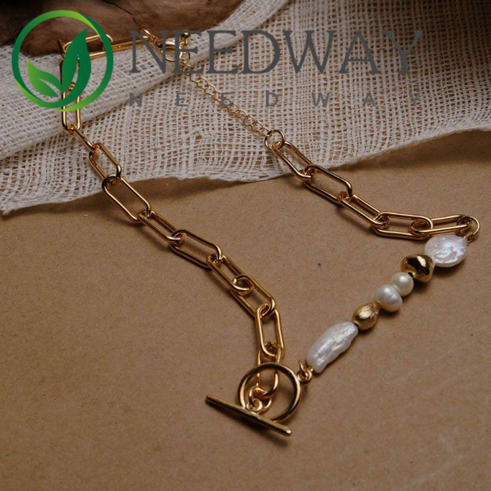 SKJK  Chic Jewelry Trendy Fashion Accessories Necklaces Party Accessory Chokers Round Buckle Collares For Women Girls Thick Clavicle Chain/Multicolor