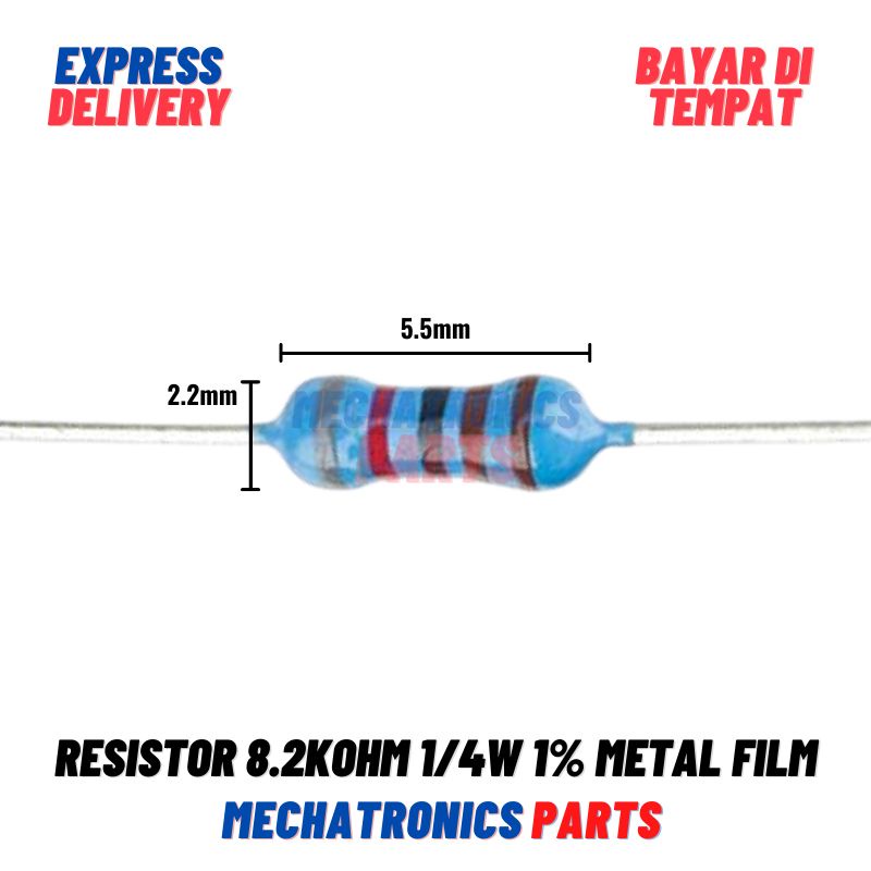 [PAS-9437] 10X RESISTOR 8.2K OHM 1/4W 1% METAL FILM