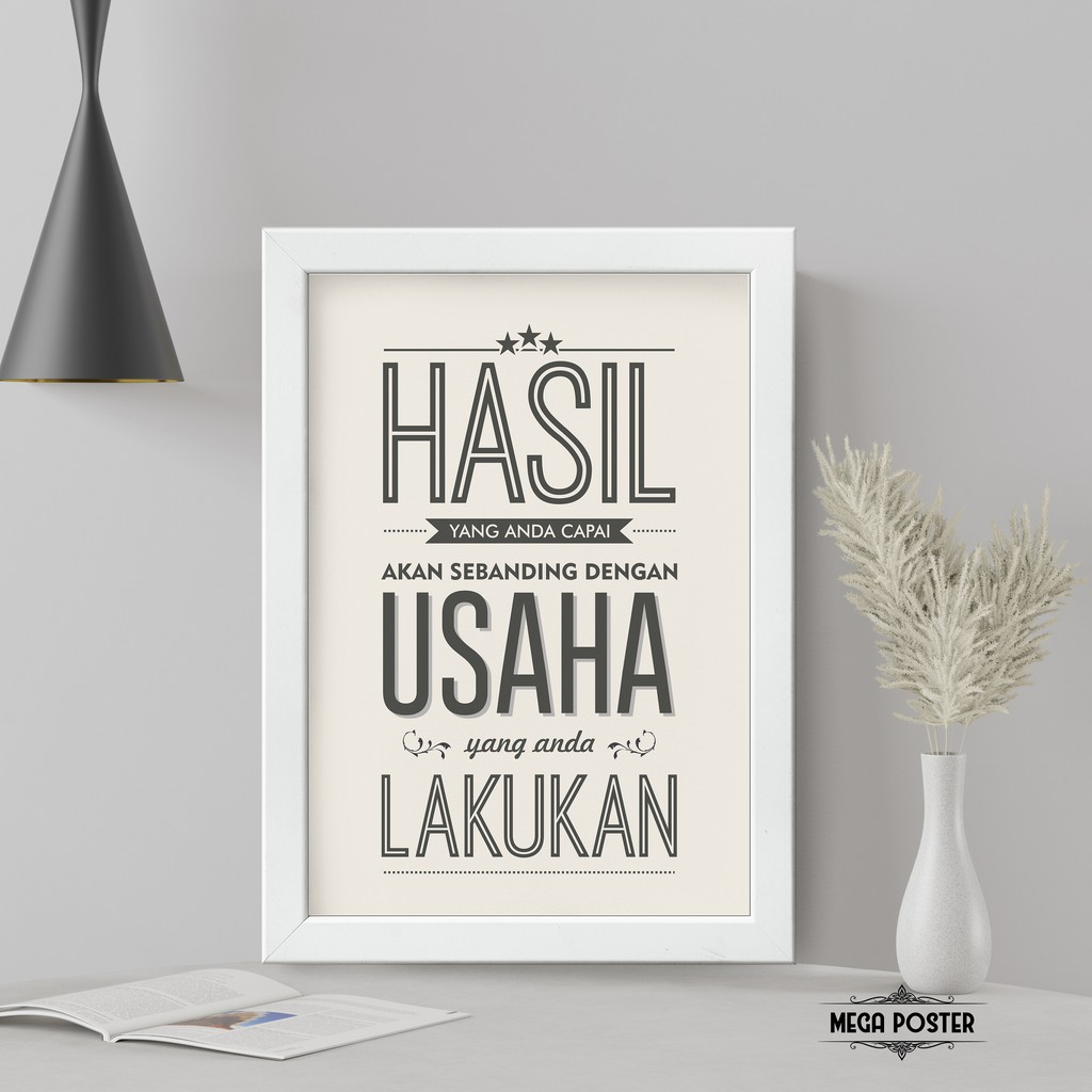 Jual Hiasan Dinding Ruangan - Poster Kata Motivasi - HASIL KERJA KERAS ...