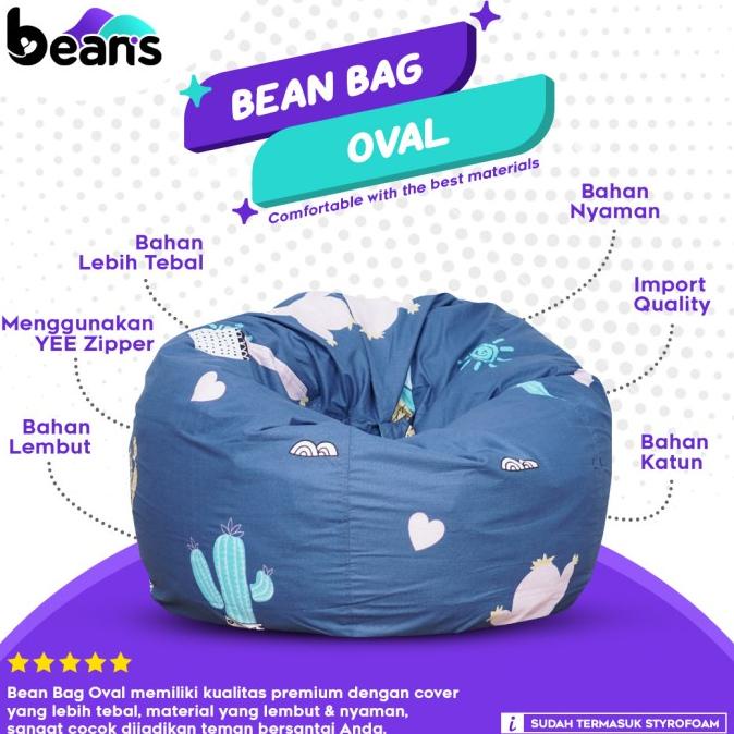 Bean Bag Oval Motif - Termasuk Isi - Bean Bag Motif - Beanbag - 09