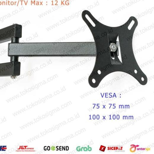 ● WALL BRACKET FULL MOTION X100 MONITOR PC TV LED 17 19 21 22 24 27 inch ❋
