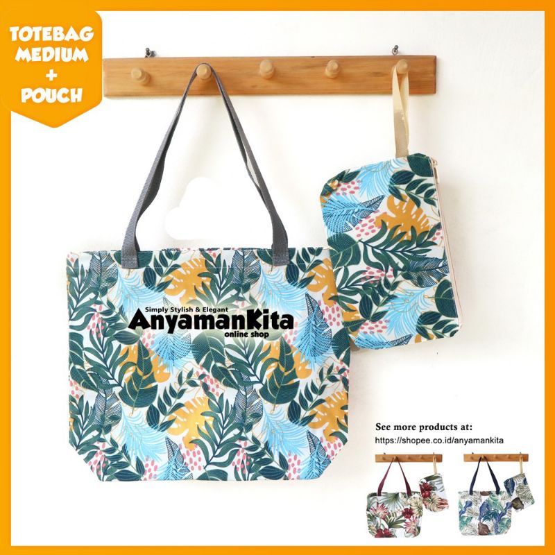 Totebag Kanvas Medium Pouch / Totebag Kanvas 2in1