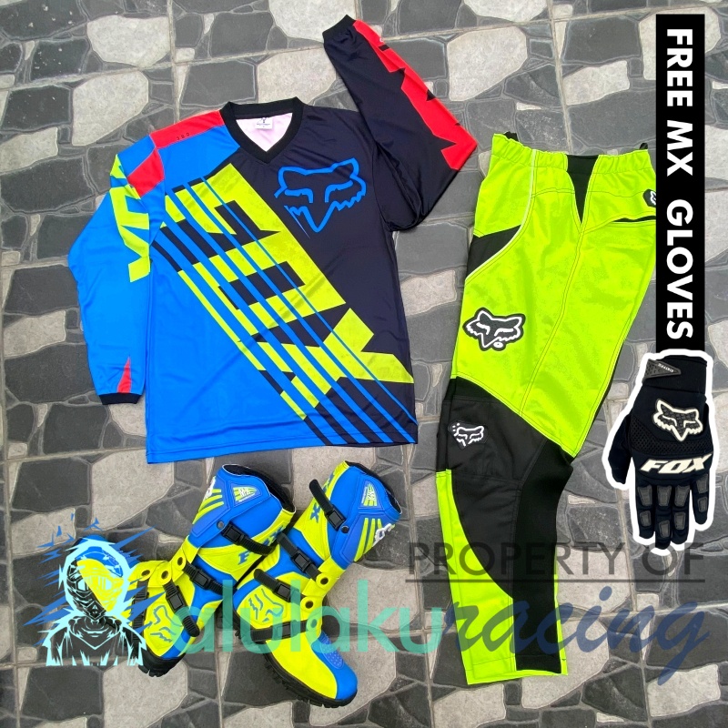 Jersey, Celana, Sarung Tangan &amp; Sepatu SV Fullset MX Trail Motocross - Paket Bundling FOCTSV090408-F41