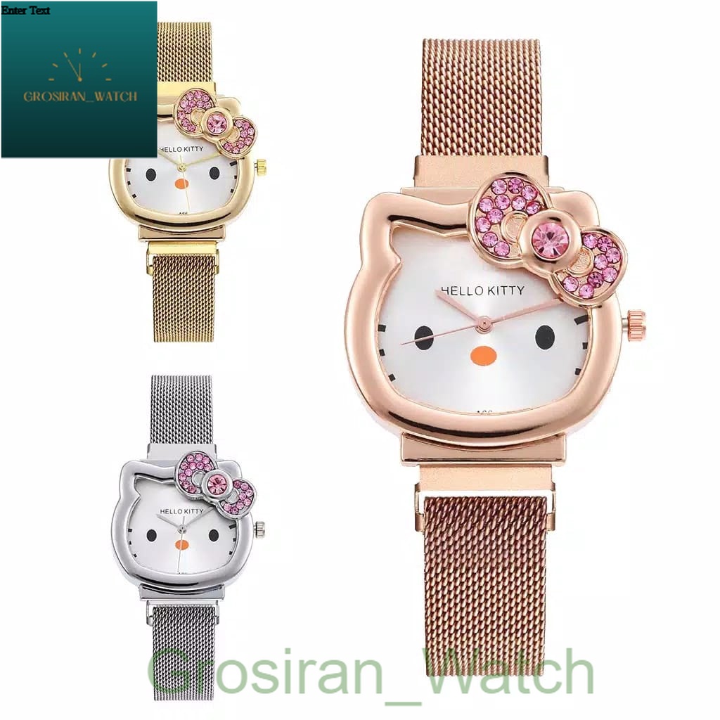 Jam Tangan Fashion Anak-Anak Karakter Hello Kitty Strap Magnet HK-165 [G_W]