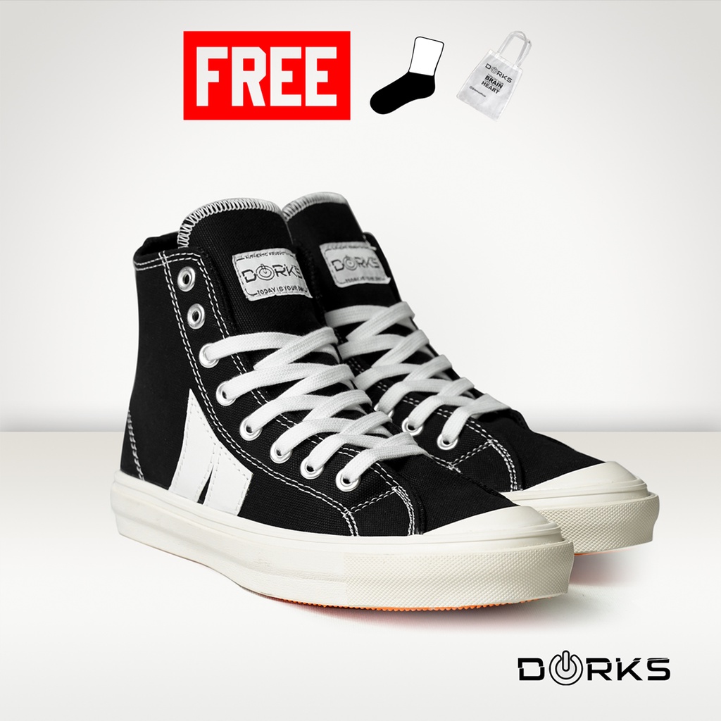 CI86G DORKS - Classic High Black | Sepatu Original | Sepatu Pria | Sepatu Sekolah | Sepatu Murah