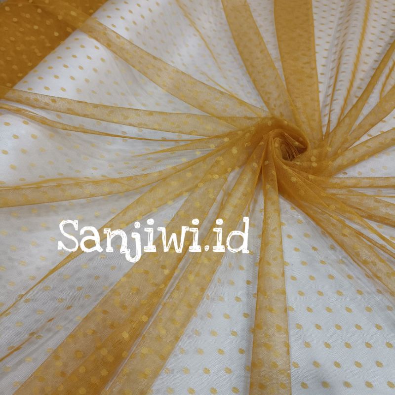 Kain Tile Polkadot/Kain Tille Dot/Soft Tulle-Gold Kunyit