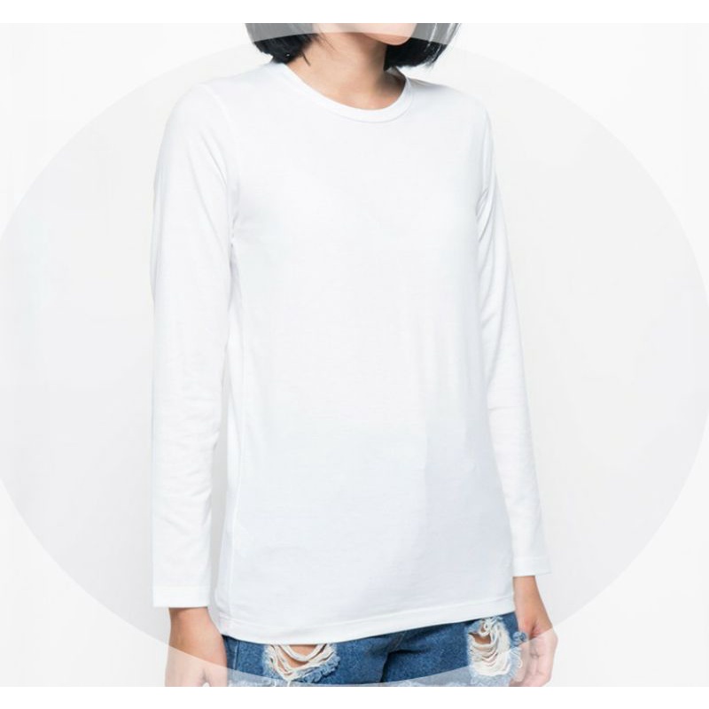 KAOS LENGAN PANJANG PUTIH POLOS T ZONE SIZE S