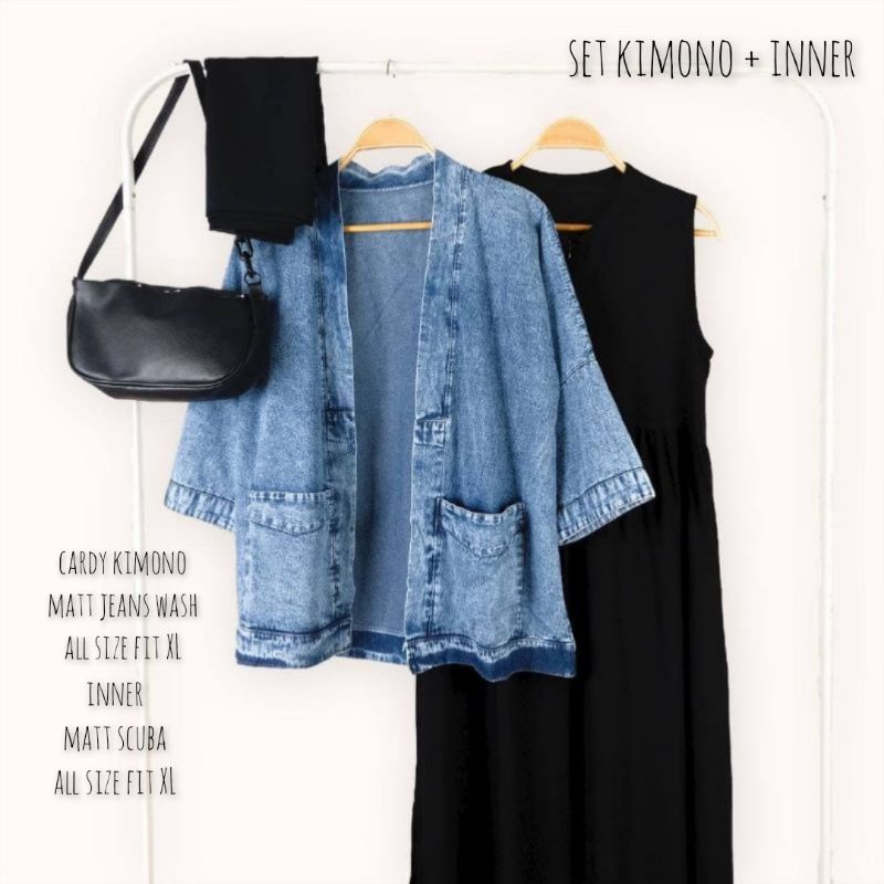 one set outer kimono jeans