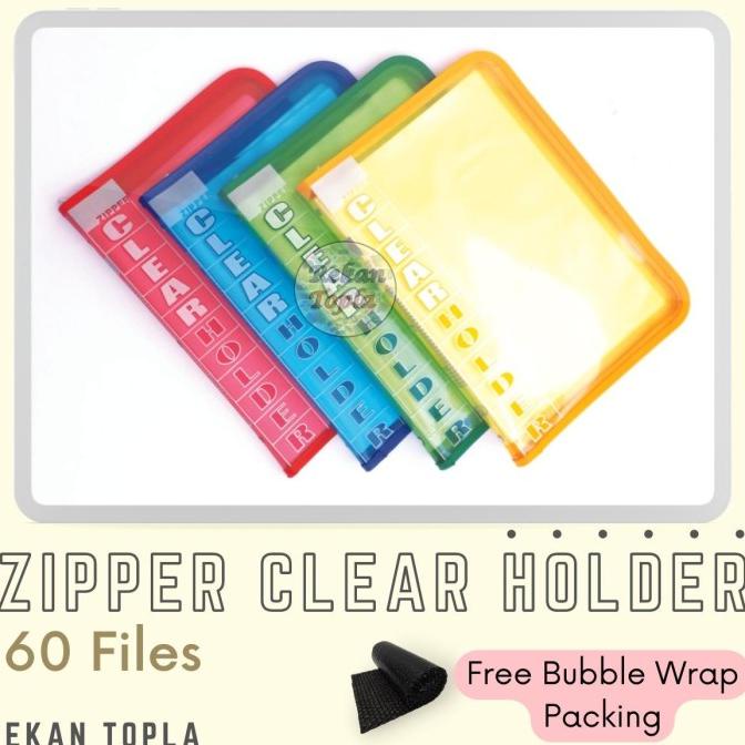 

Office & Stationery | Document Organizer | Clear Holder Resleting / Topla Zipper Clear Holder Topla Isi 60 Lembar | Best Seller