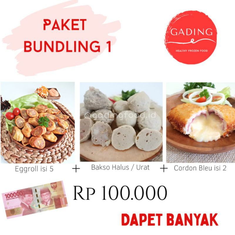 

chicken cordon bleu + chicken egg roll + bakso sapi halus / urat (paket bundling 1)