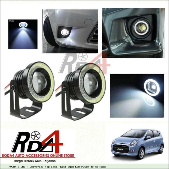 Universal Fog Lamp Angel Eyes LED Putih 89 mm Ayla rod4 Diminati Banget