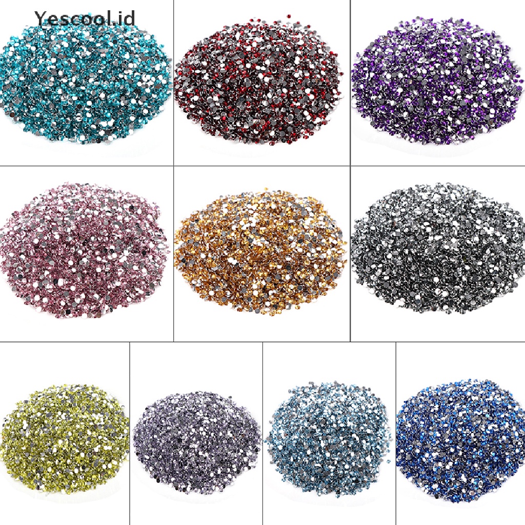 10000pcs Kristal Berlian Imitasi Bahan Resin Ukuran 3mm