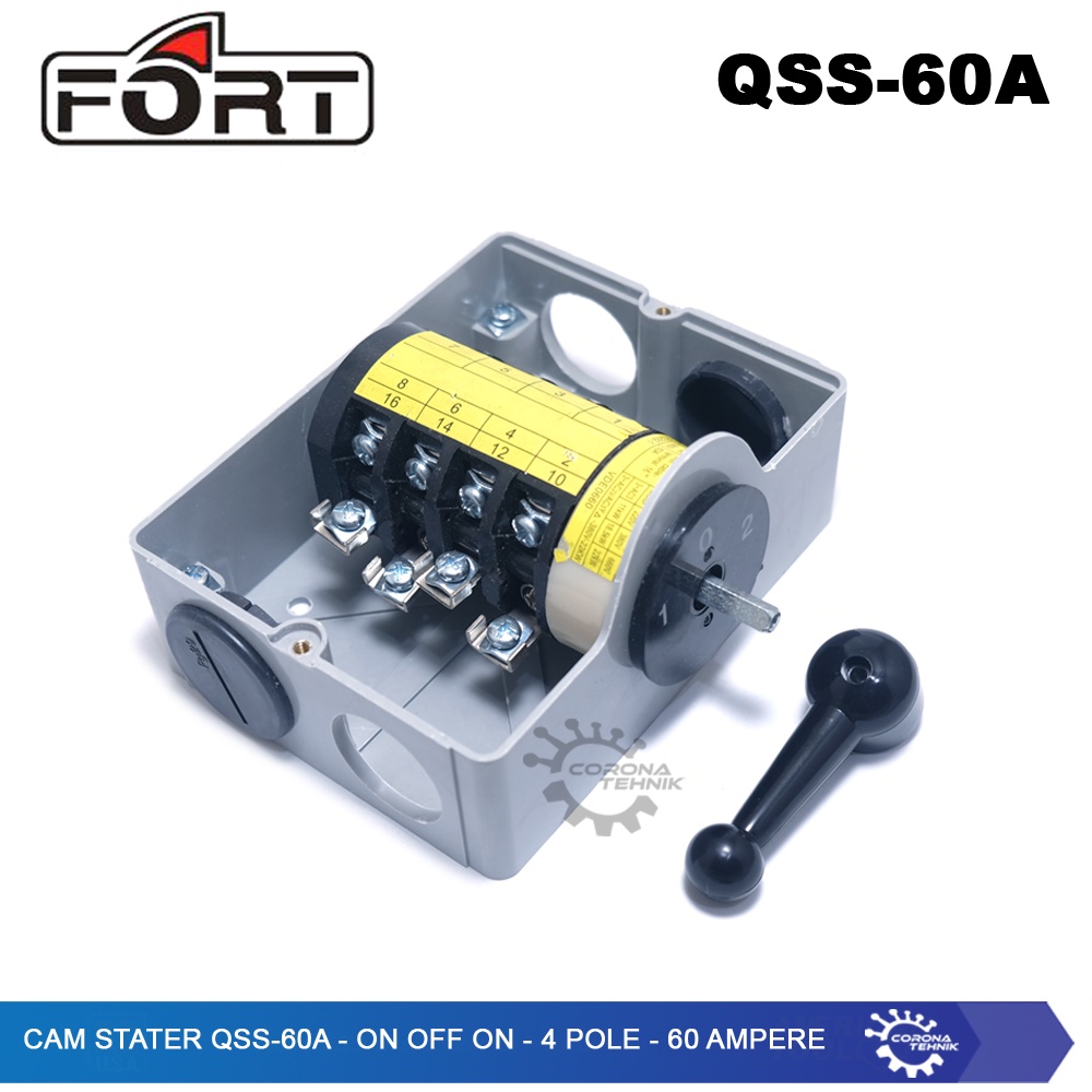 QSS-60A - Cam Stater  - On Off On - 4 Pole - 60 Ampere