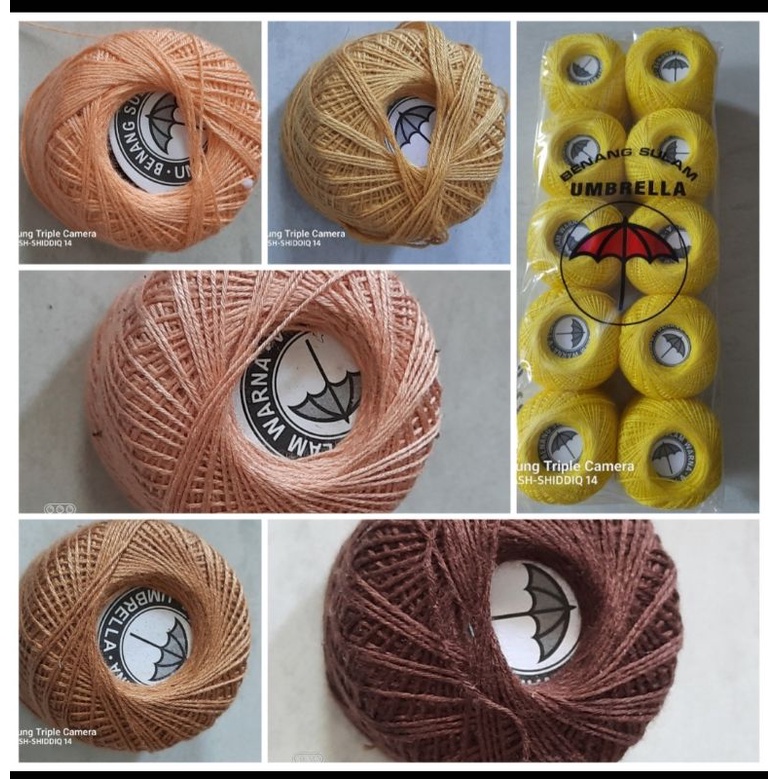 benang sulam payung umbrella | seri kuning peach coklat