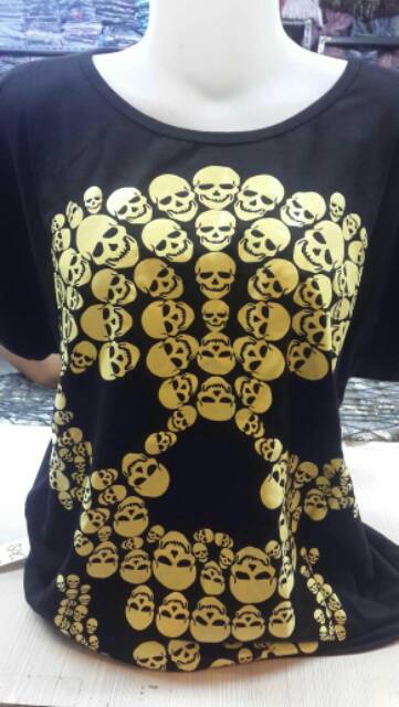 (LD 106cm) BIG SKULL PAKAIAN WANITA ATASAN BIGSIZE TENGKORAK