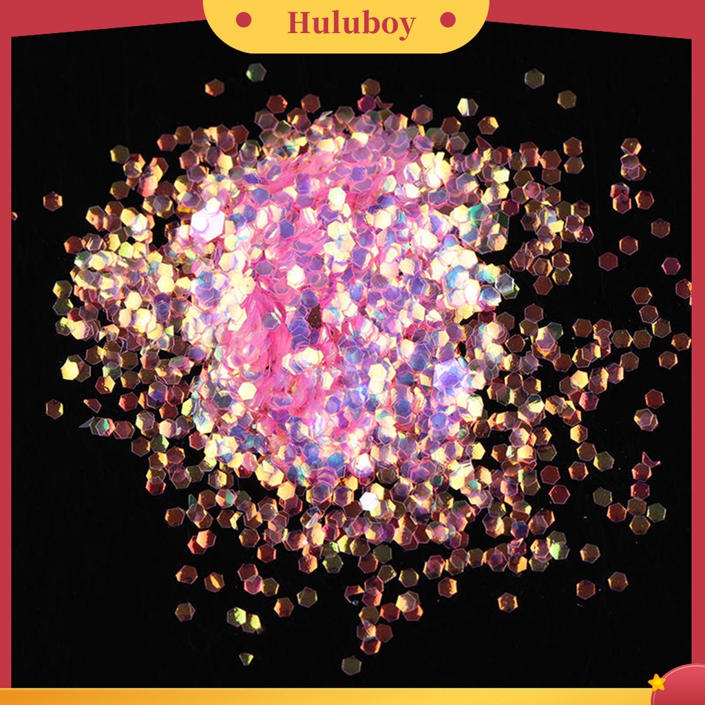 Huluboy Huluboy♡ Stiker Kuku Sequin Holografik Berkilau Tidak Pudar Untuk Ulang Tahun