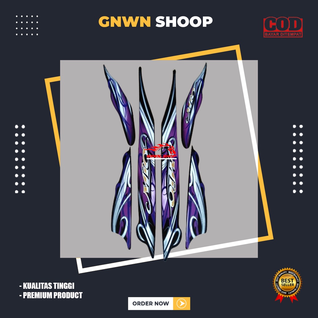 STIKER BODY STRIPING MIO SPORTY 2011 BODY FULL HITAM