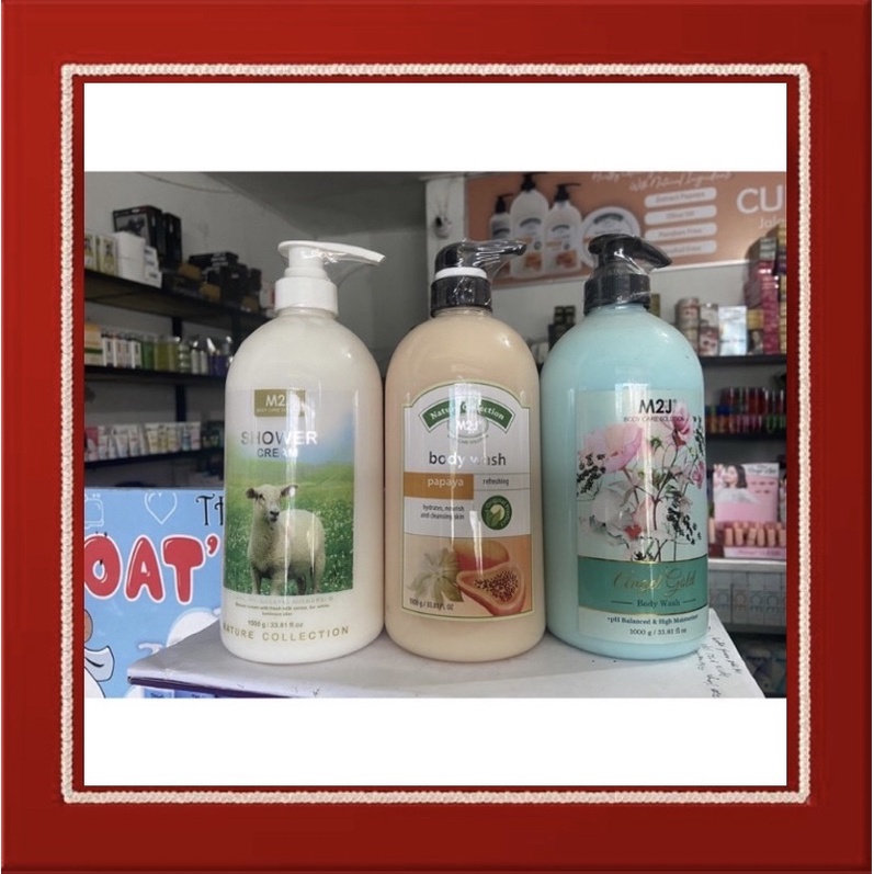 &lt;ok.x&gt; isi 1000 ml -- m2j body shower cream -- sabun cair m2j super whitening