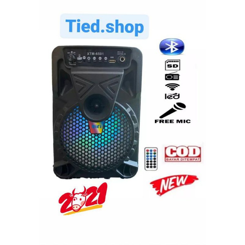 speaker Bluetooth Portable XTM 6501 "6.5 inchi Super Bass + Microphone