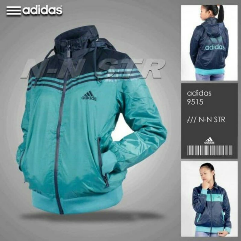 Jaket Parasut Wanita Adidas Bolak Balik Import Waterproof