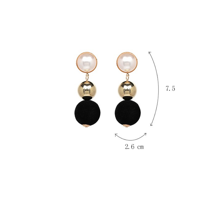 LRC Anting Tusuk Fashion Round Shape Decorated E985