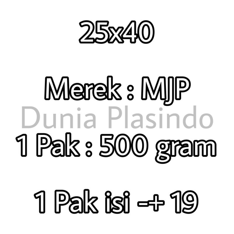 Plastik PP Bening MJP Tebal 0.12 Uk.25x35 25x40