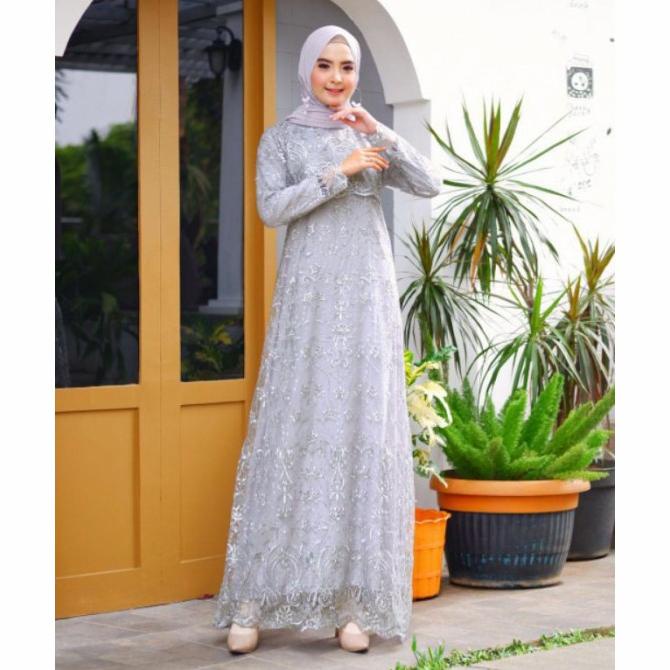 Kebaya gamis Tulle muslim busui drees wanit kebaya kekinian brokat