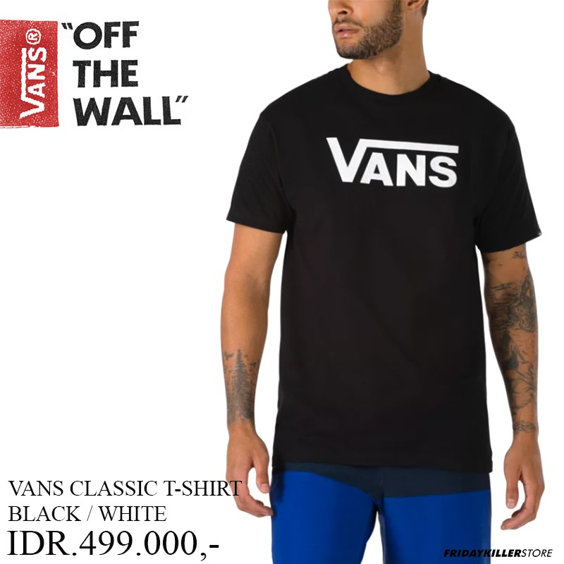 KAOS VANS OFF THE WALL | VANS CLASSIC BLACK WHITE