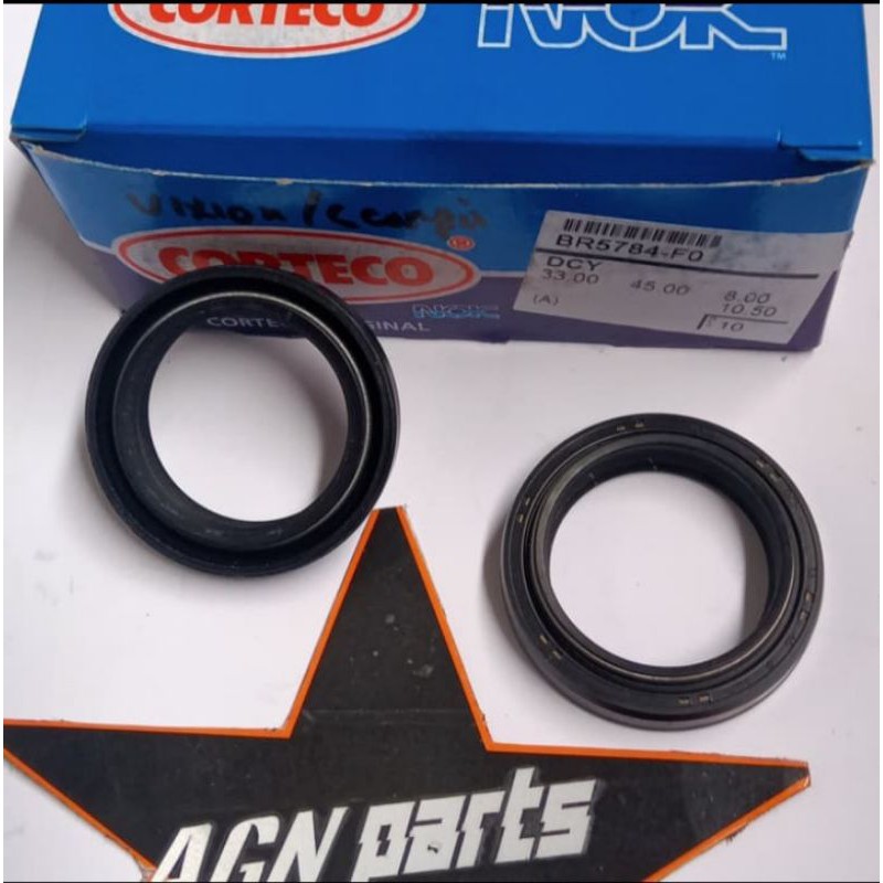 SEAL SHOCK DEPAN VIXION-SCORPIO KODE 33-45-8-10'45- MERK NOK CORTECO