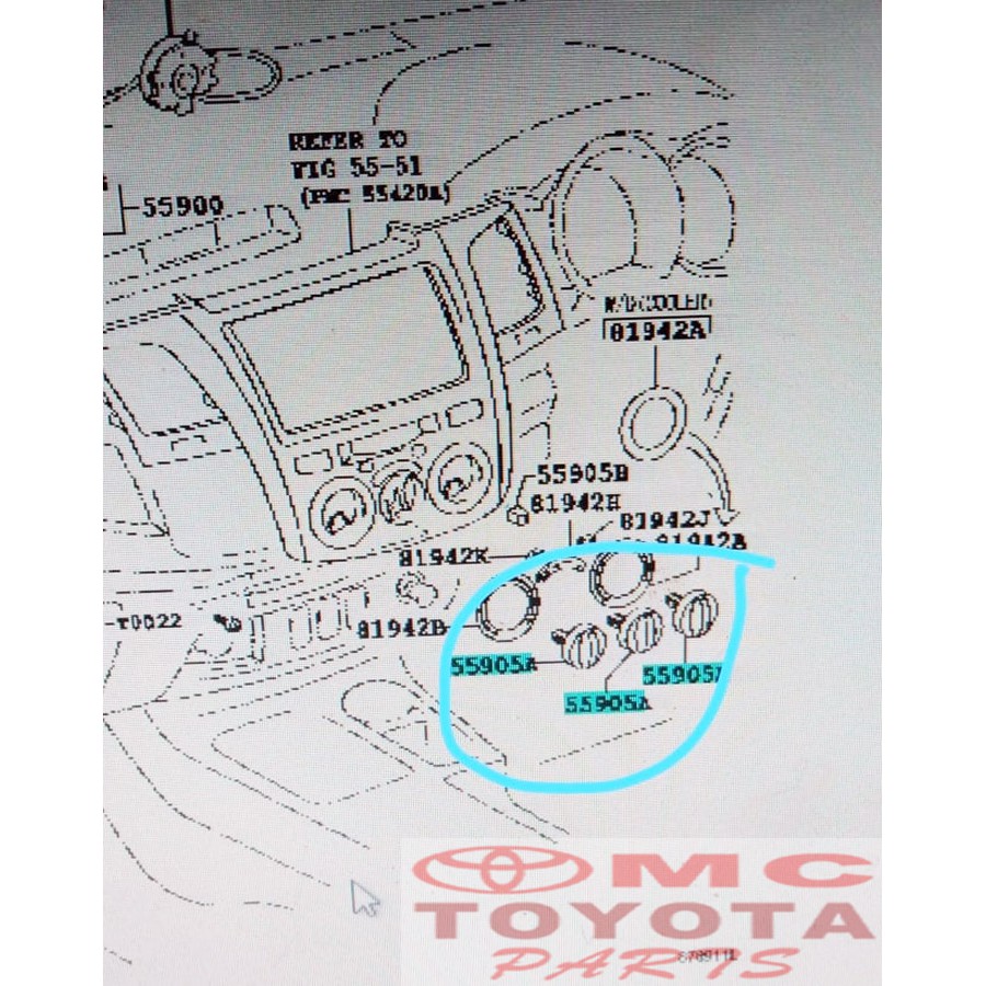 Knob Knop Tombol Stelan Control AC Innova Hilux Fortuner 55905-0K011