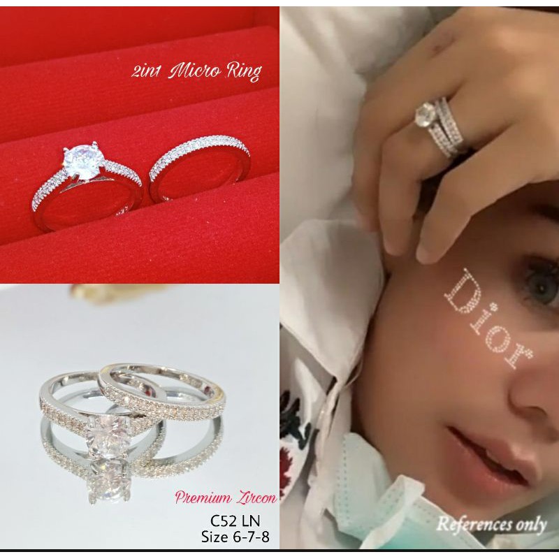 Cincin Xuping Andin 2IN Premium Zircon C133 BO-Silver C133 LN