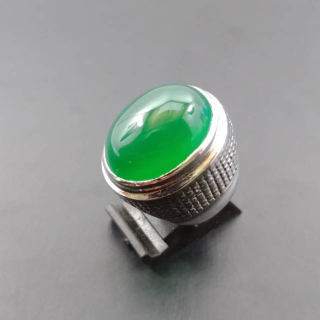 Cincin chrome chalsedony like ijo garut trendy / termurah / bukan bacan / bukan garut