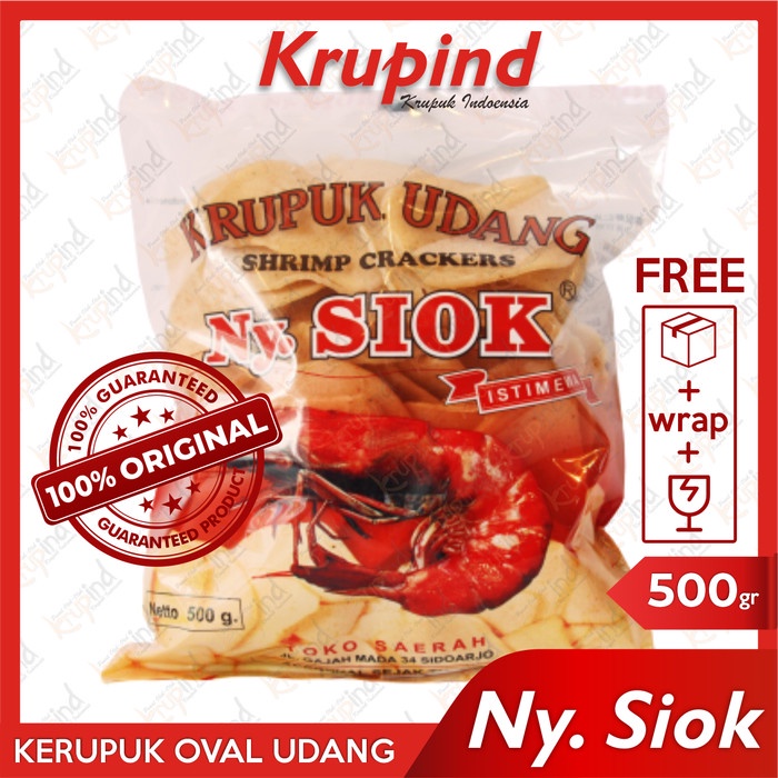 

✨COD✨ Krupuk / Kerupuk Udang "Oval" - 500gr Ny Siok / Ny.Siok / Nyonya Siok