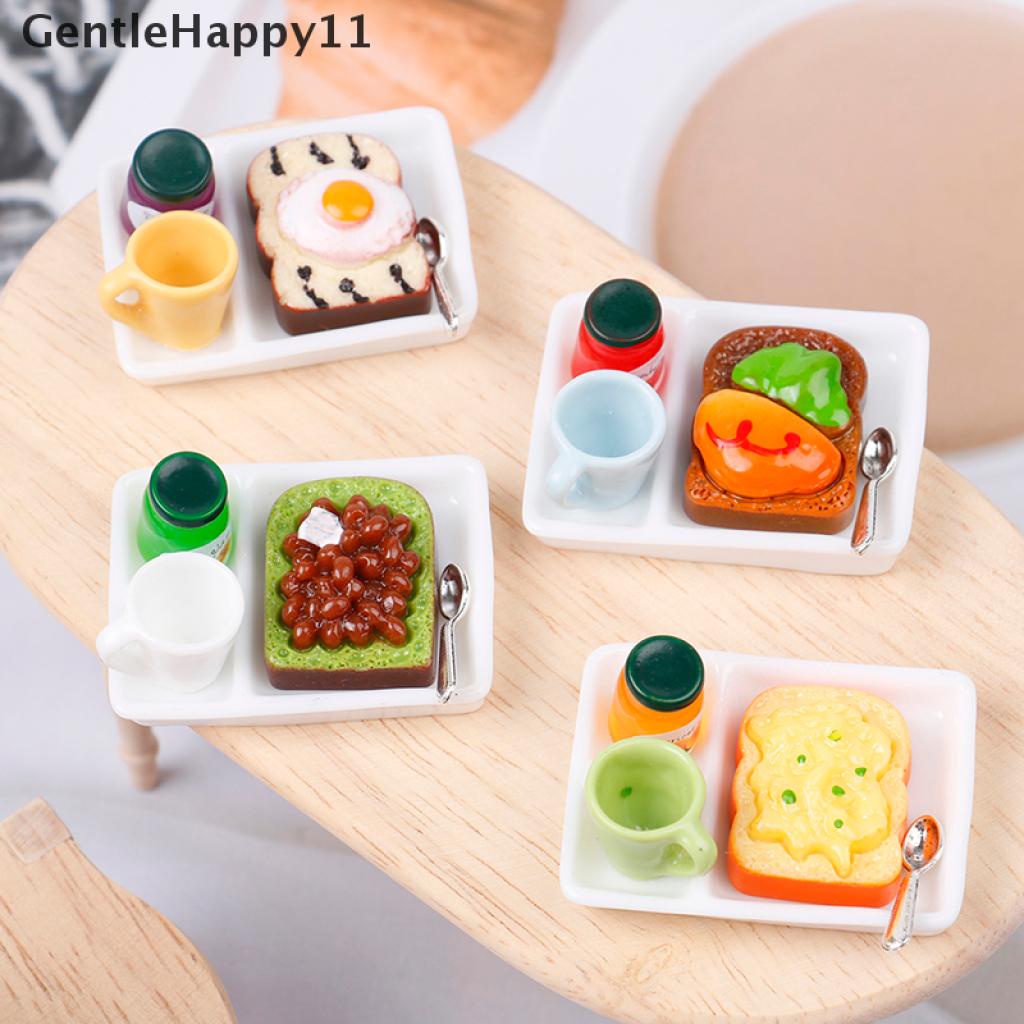 Gentlehappy Mainan Miniatur Piring Selai / Roti Untuk Aksesoris Dapur Rumah Boneka