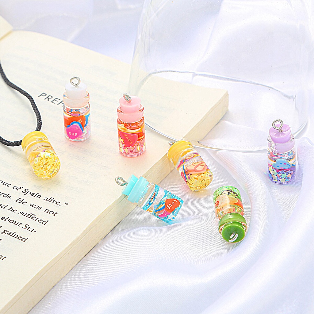 6 Pcs 20 X 10 Mm Mini Kosong Kaca Bening Minyak Esensial Toples Berharap Botol Kalung Liontin DIY Botol dengan Plastik Stopper